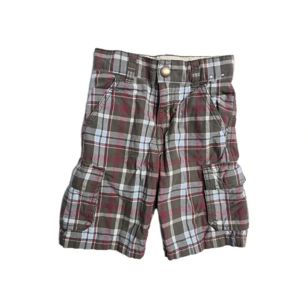 Gymboree 2010 Boys Brown Plaid Shorts 3 Cargo