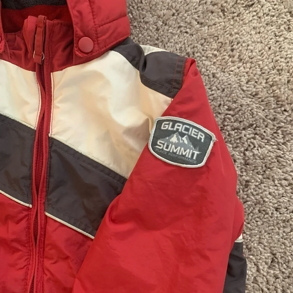 The Children Place Thermolite Ski Winter Jacket Coat Red White Black Colorblock