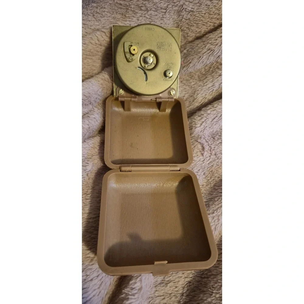 Vintage Westclox Travel Alarm Clock Fold Up Brown Quartz