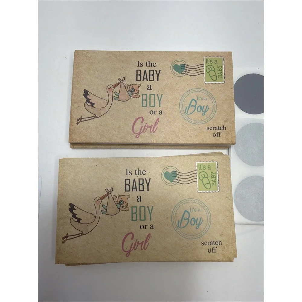 50 Baby Gender Reveal Party Scratch Off Card