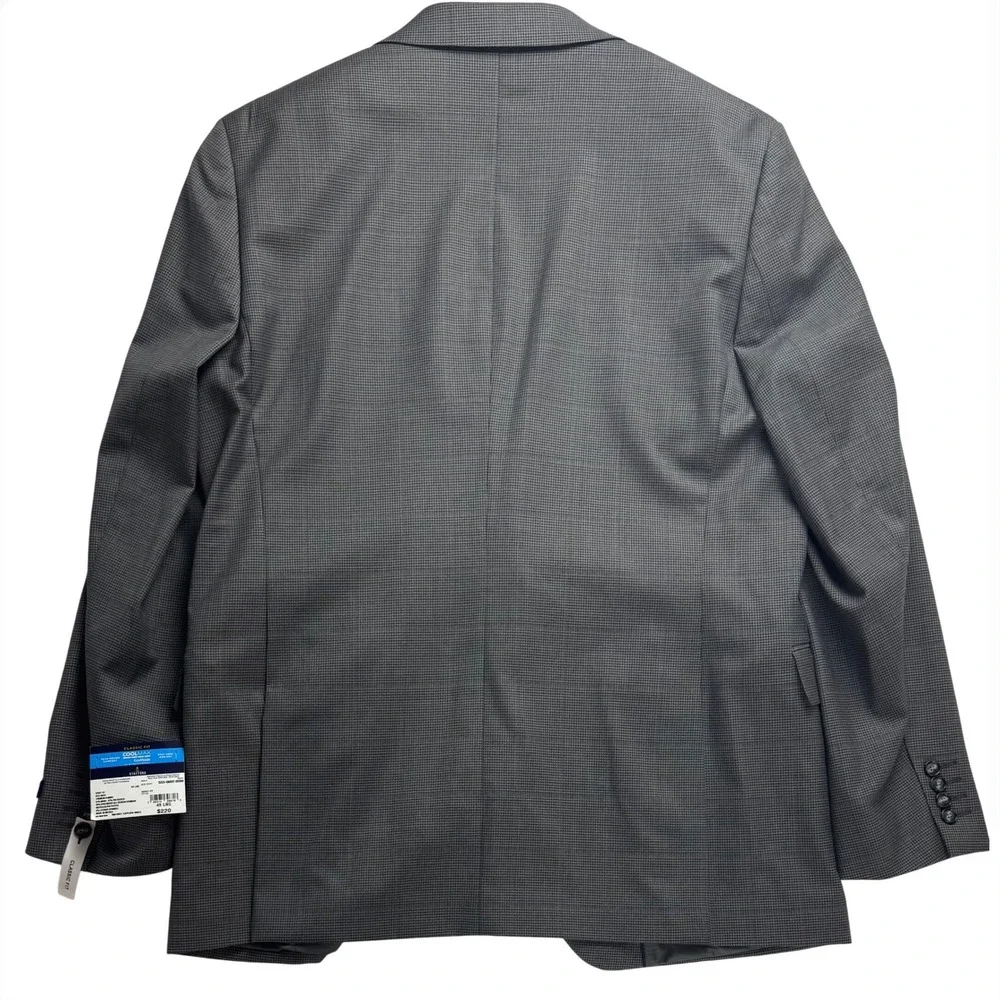 Stafford Men 48L Gray CoolMax Performance Wool Blend Classic Suit Jacket Blazer