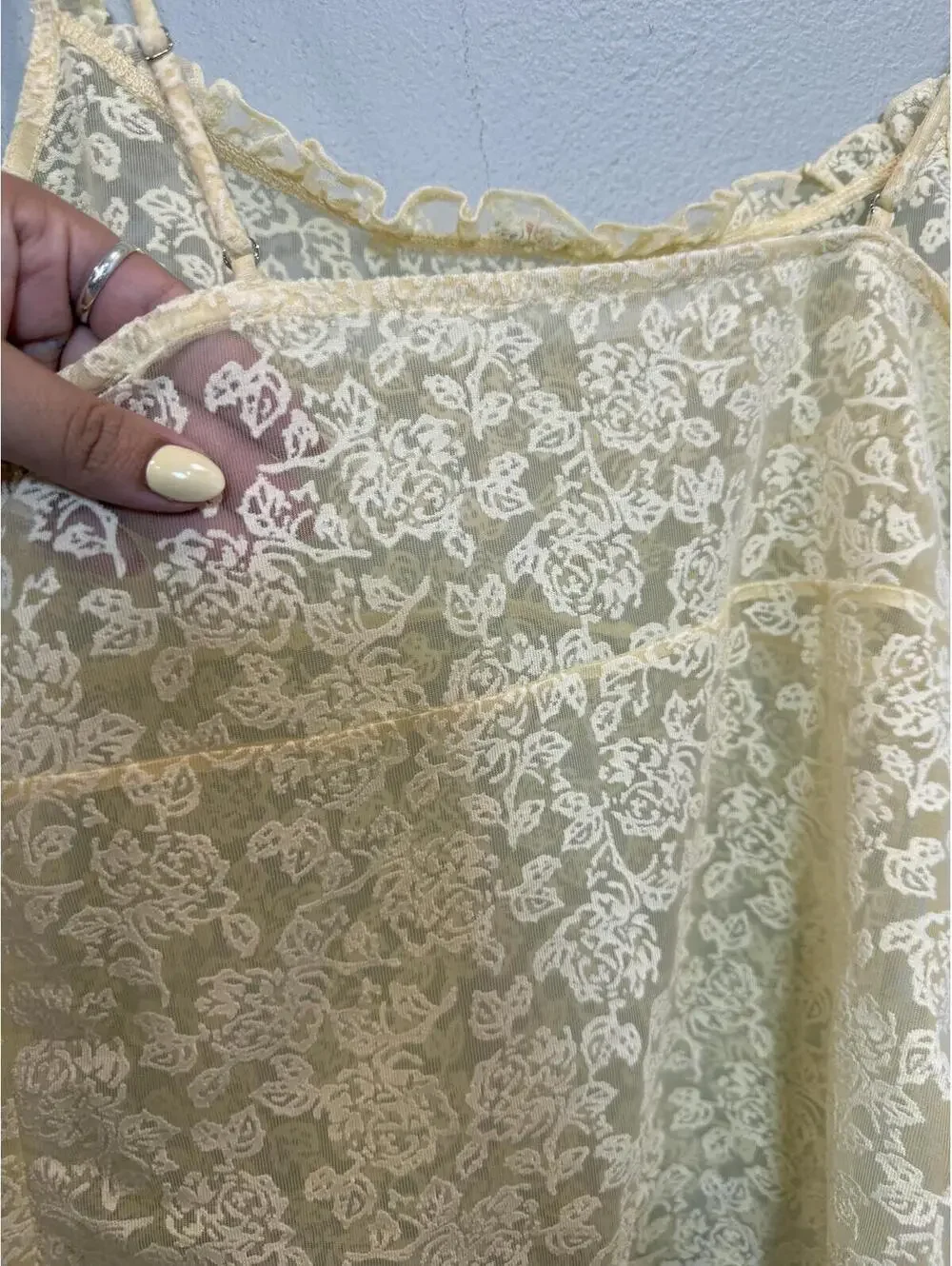 Free People Turning Heads Cami in Butter Yellow, Women's Large, NWT
