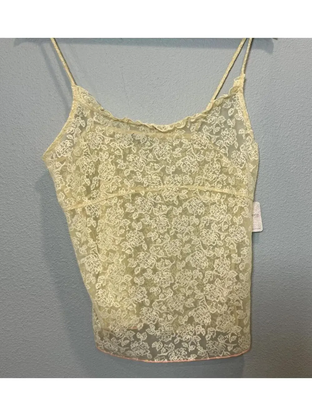 Free People Turning Heads Cami in Butter Yellow, Women's Large, NWT