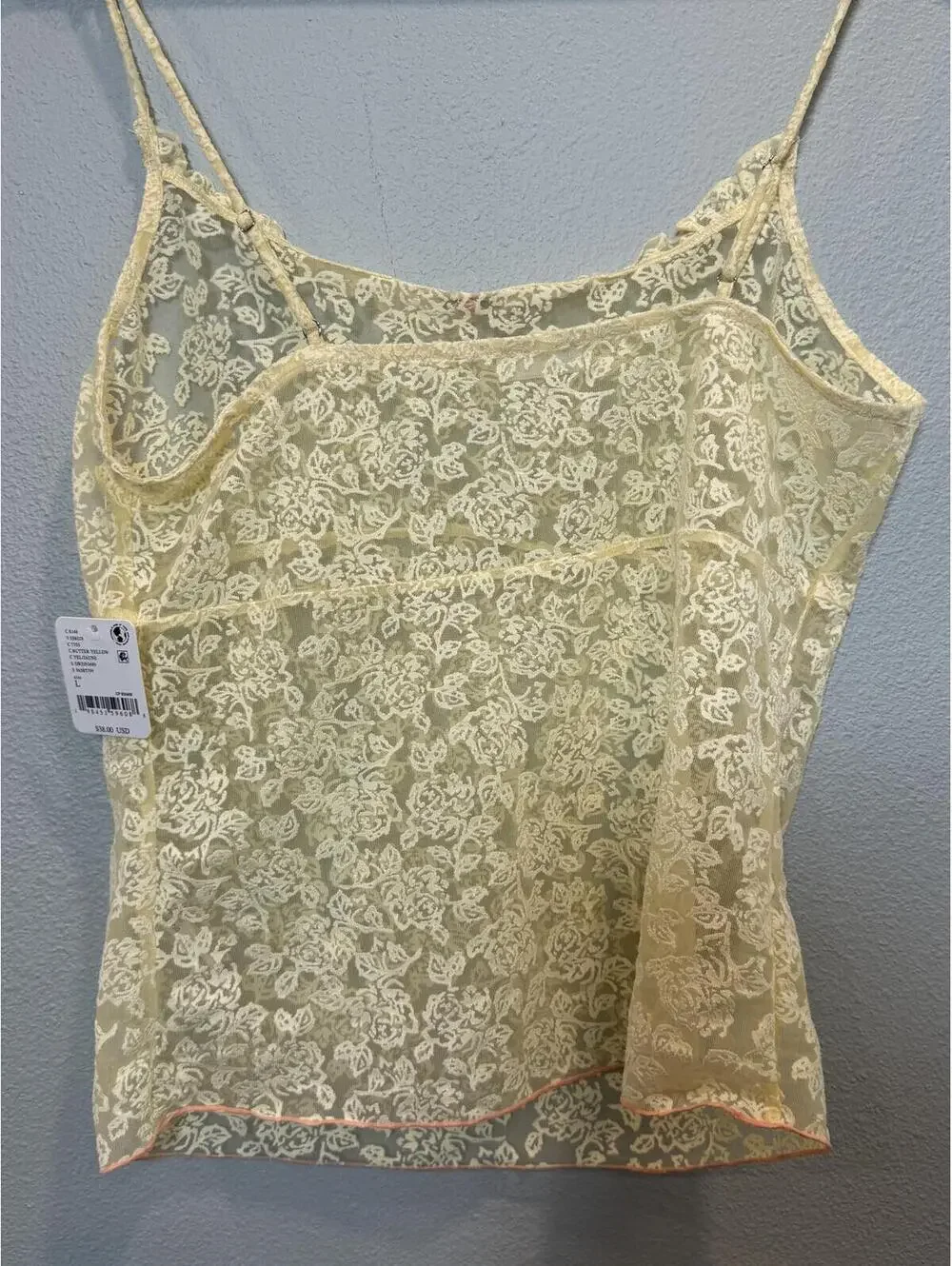 Free People Turning Heads Cami in Butter Yellow, Women's Large, NWT