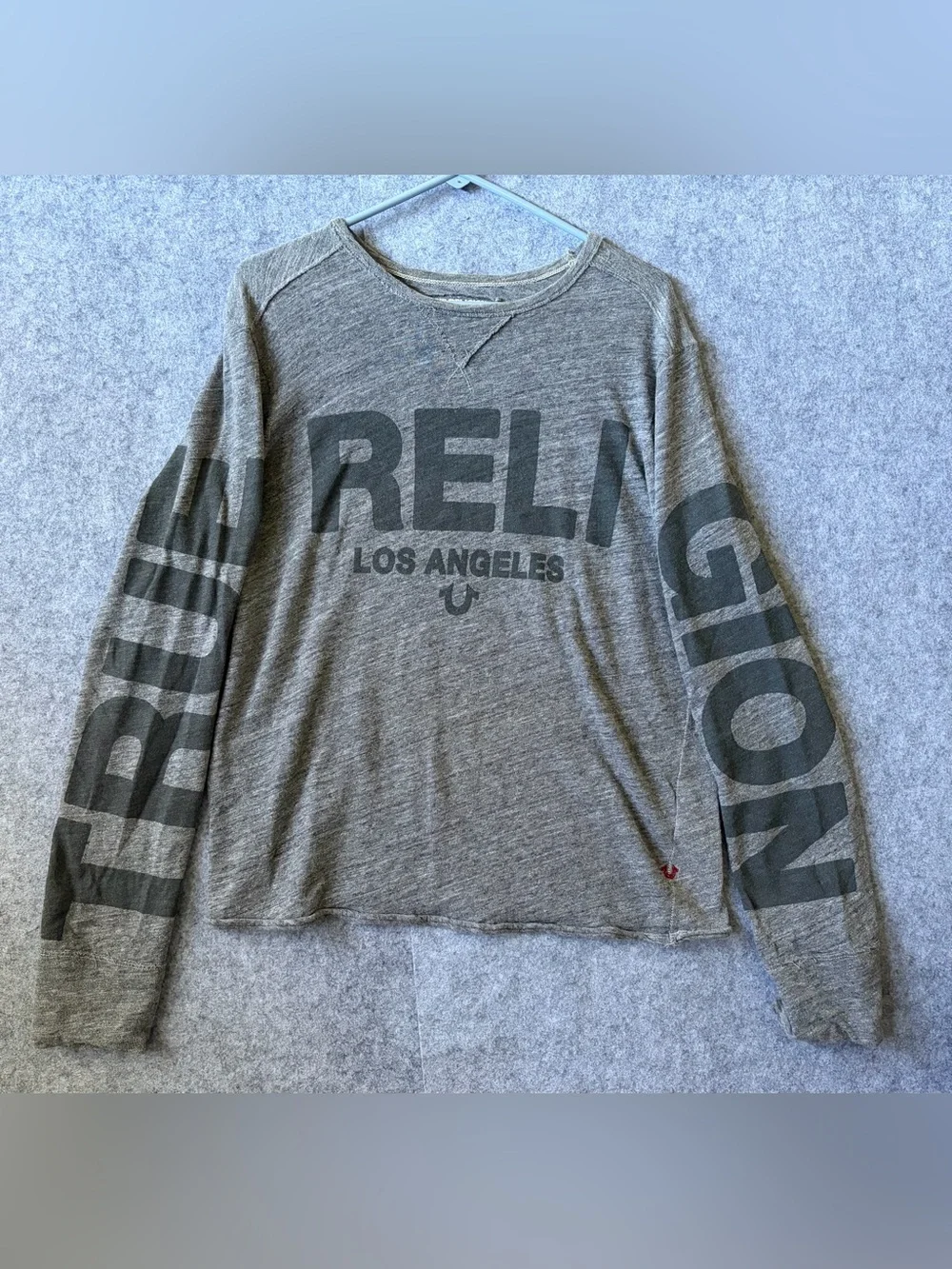 True Religion Grey Heather Pullover Sweatshirt