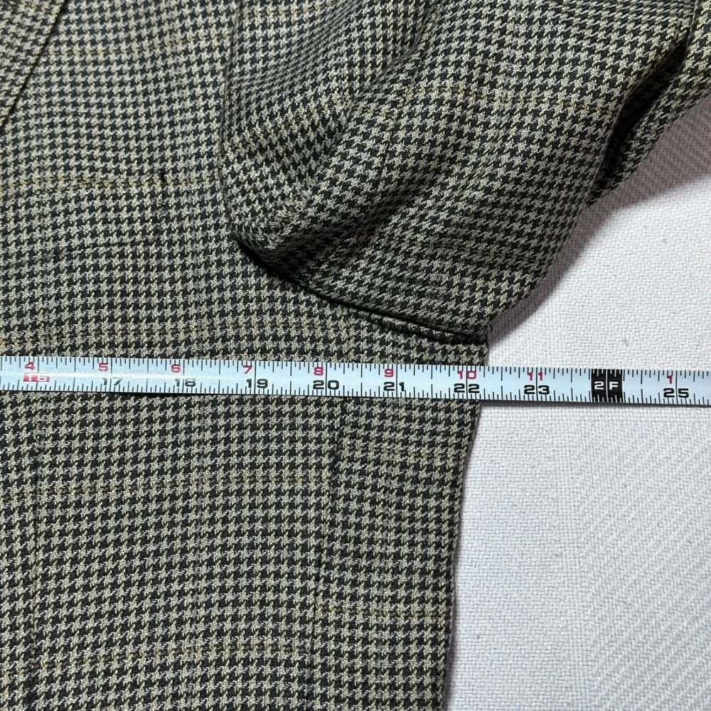 Jos A Bank Sport Coat Mens 42L Silk Wool Houndstooth Brown Two Button Blazer