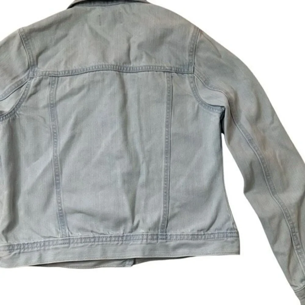 The Children’s Place Girl's Blue Light Wash Distressed Denim Jacket Size XL
