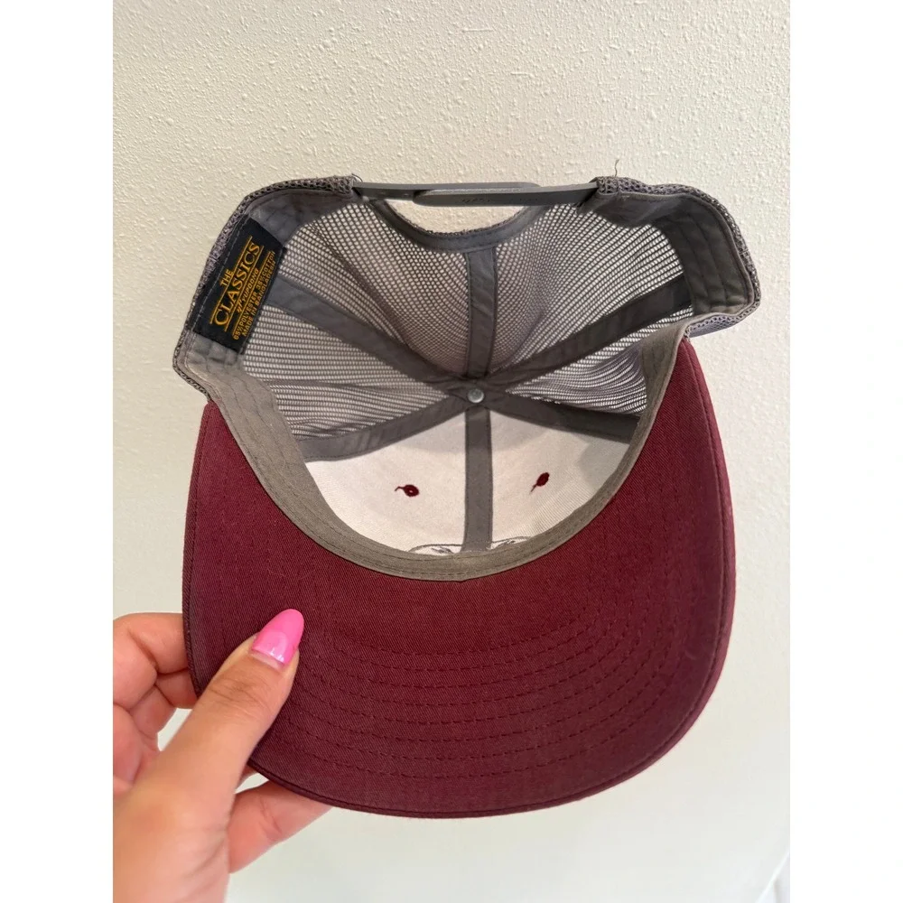 Yupoong The Classics Maroon Grey Crossed Wrenches Trucker Hat Snapback Mens Cap