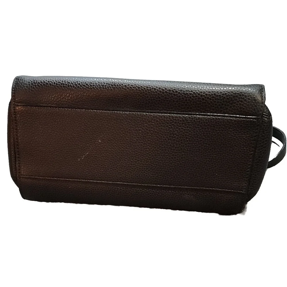 KATE SPADE NEW YORK CHANTAL BRIDGE PLACE PEBBLED LEATHER‎ SATCHEL BLACK