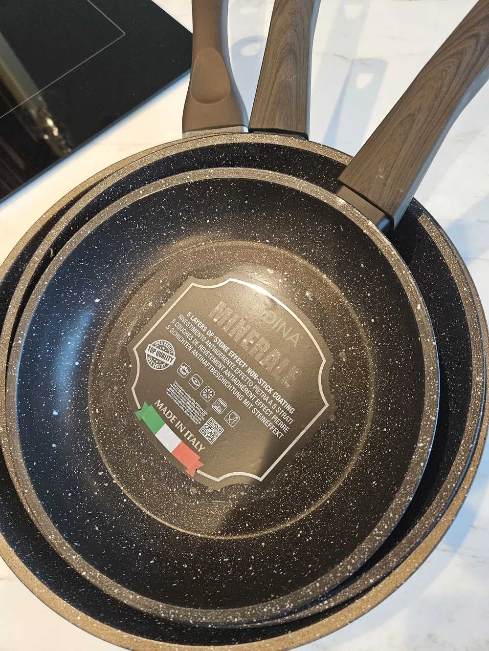 Black Speckled Nonstick Frying Pan Set - 3-Piece