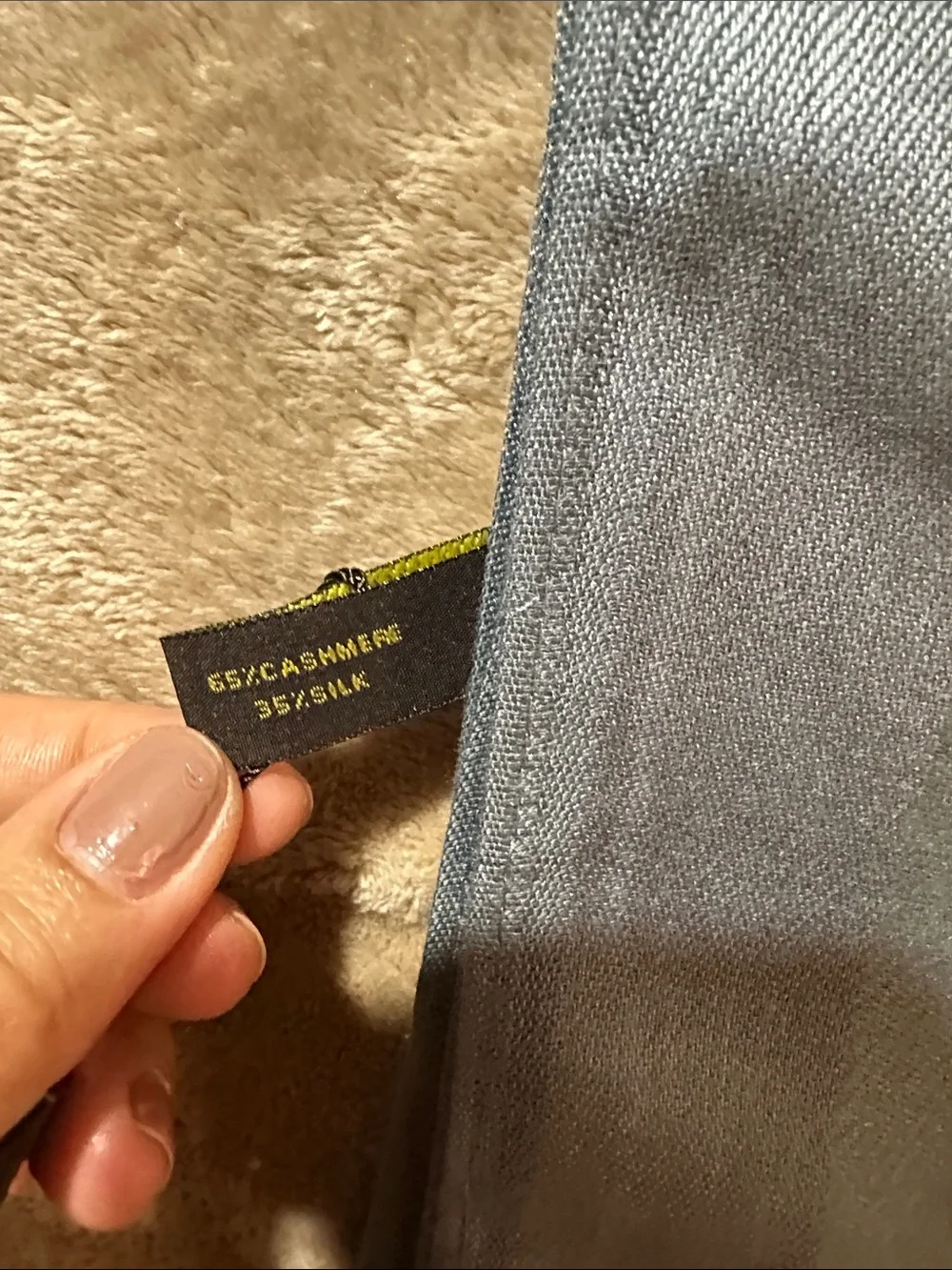 Women’s elegant silver -Grey Monogram Silk Scarf
