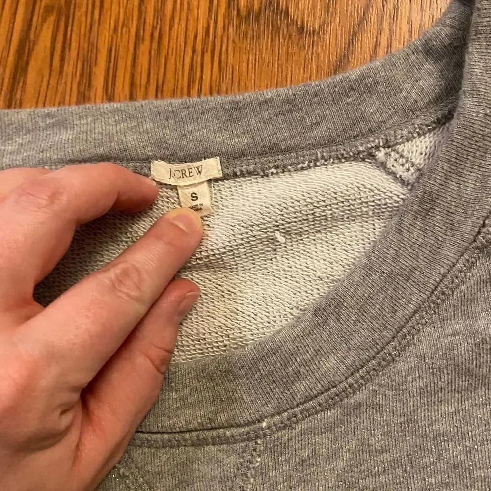 J. Crew Gray Silver Shimmer Sweatshirt Small