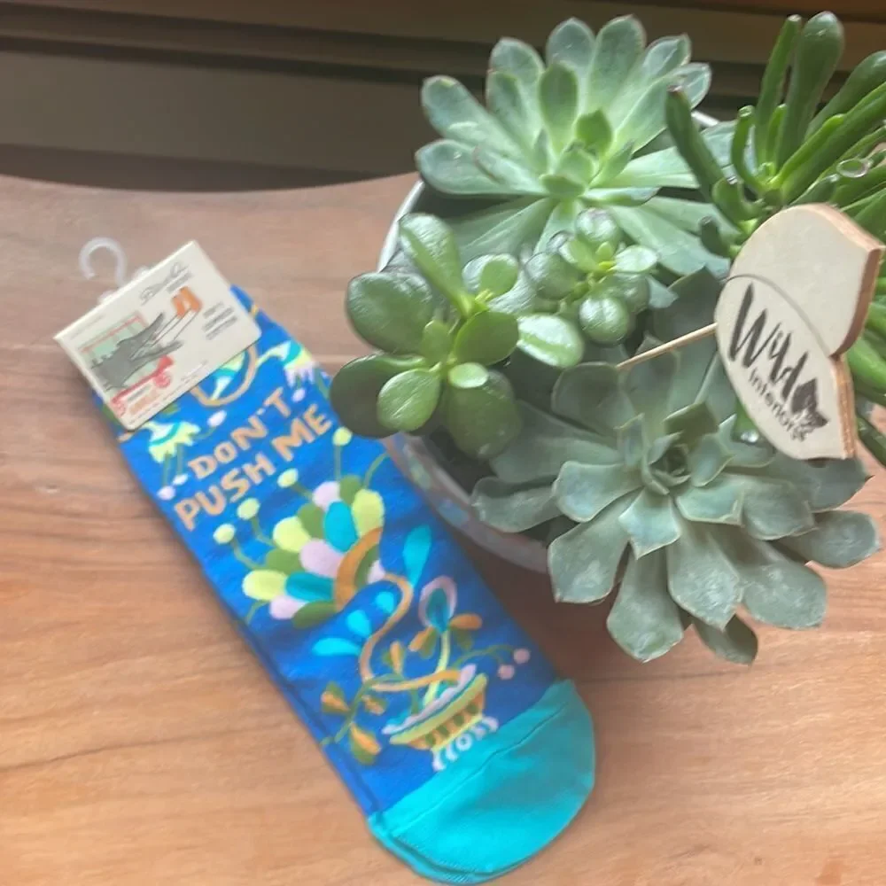 NWT Blue Q “Don’t Push Me” ankle socks