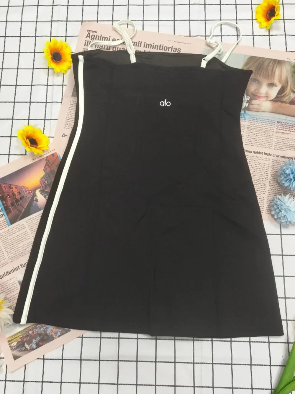ALO Yoga Black & White Dress💋Summer Weekend Sporty Dress Easy Outfit🎾Brand New