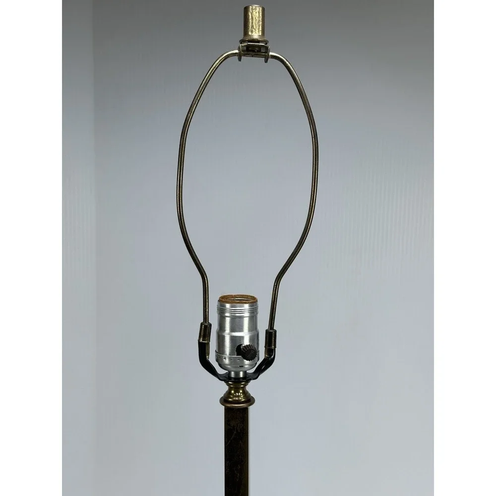 Vintage Mid Century Modern Brass And Wood Table‎ Lamp 26
