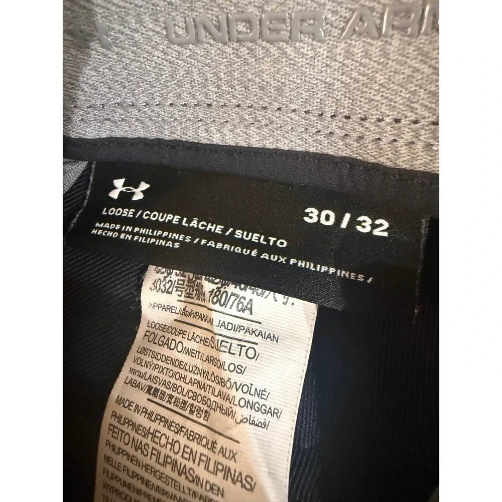 Under Armour Mens Black Loose Fit Golf Pants Performance Trousers 30x32‎
