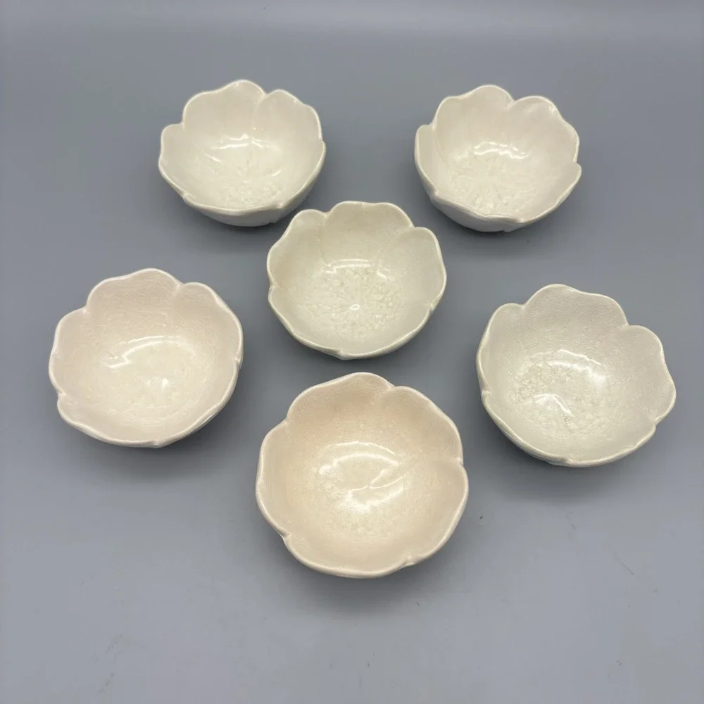 Pier 1 Imports Crackle‎ Flower Bowls 3.5