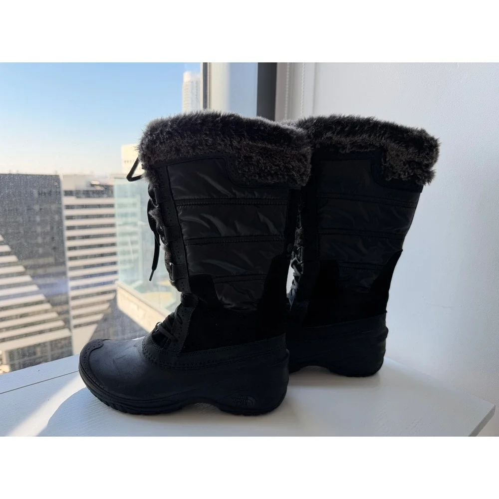 The North Face Shellista Women's Winter Boots Black Fur Lined US 8 EU‎ 39
