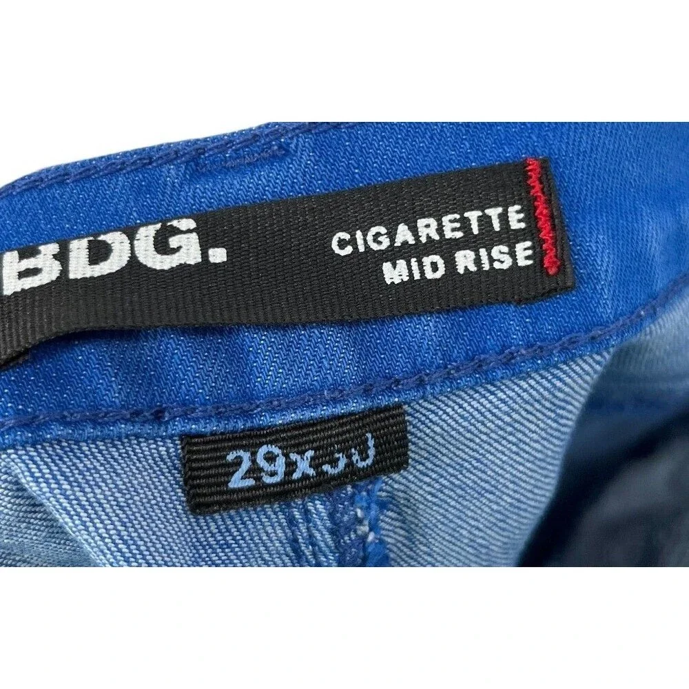 BDG Pants Women's Size 29 x 30 Blue Cigarette Mid Rise Cotton Blend