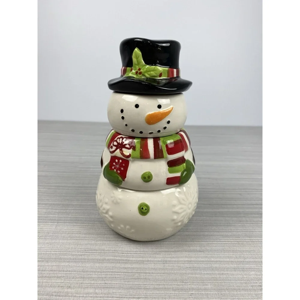 Pier 1 Imports Snowman Stacking 4 Pc Measuring Cup Set Christmas‎ Decor