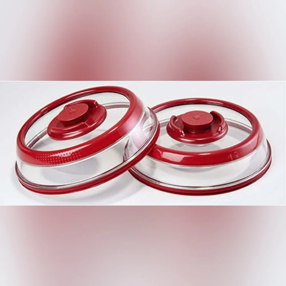 PressDome 5-Piece Vacuum Food Sealer Set Red