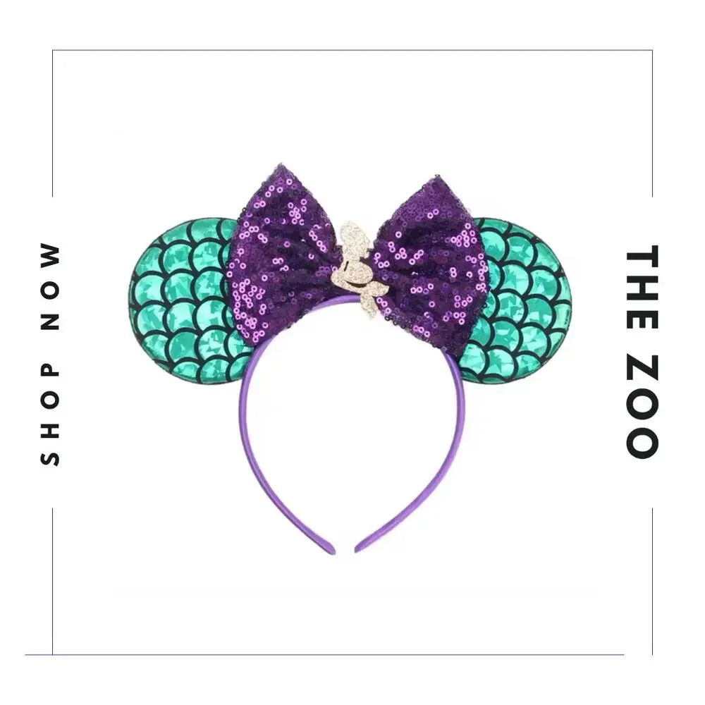 Headband Scrunchie‎ and Hair Clips with Mouse Ears Ariel