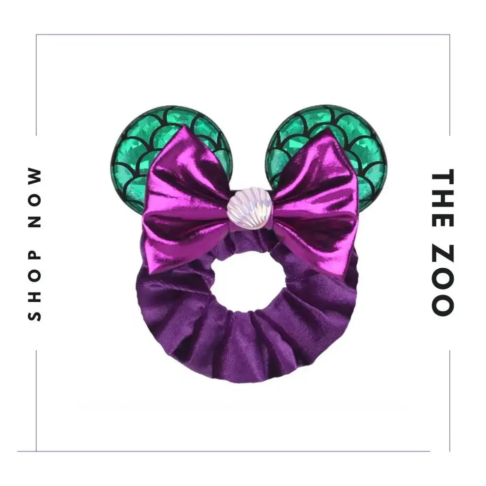Headband Scrunchie‎ and Hair Clips with Mouse Ears Ariel