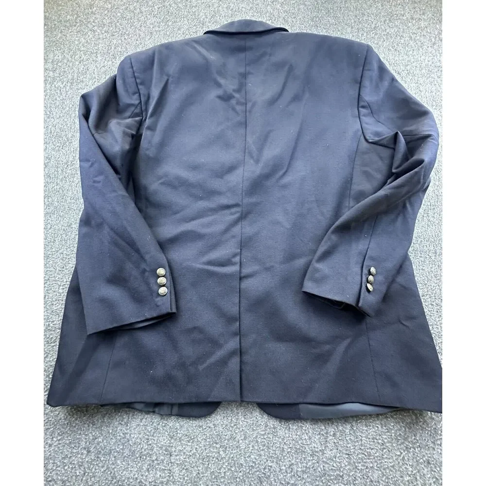 Vintage Meeting Street Blazer Mens‎ 46S Blue Wool Pockets Suit Jacket Sport Coat