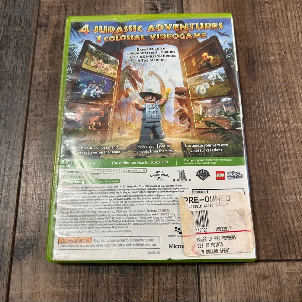 LEGO Jurassic World Xbox 360‎ - Green and Red Cover