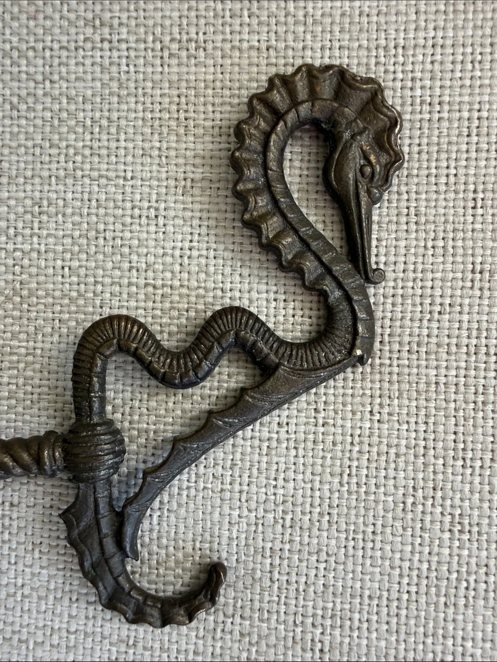 Vintage Seahorse Sea Serpent Hall Tree Hook - Wall Hook - Plant Hook