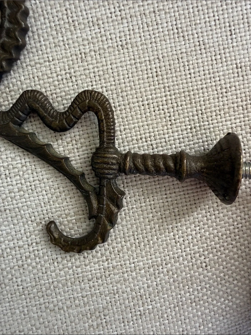 Vintage Seahorse Sea Serpent Hall Tree Hook - Wall Hook - Plant Hook