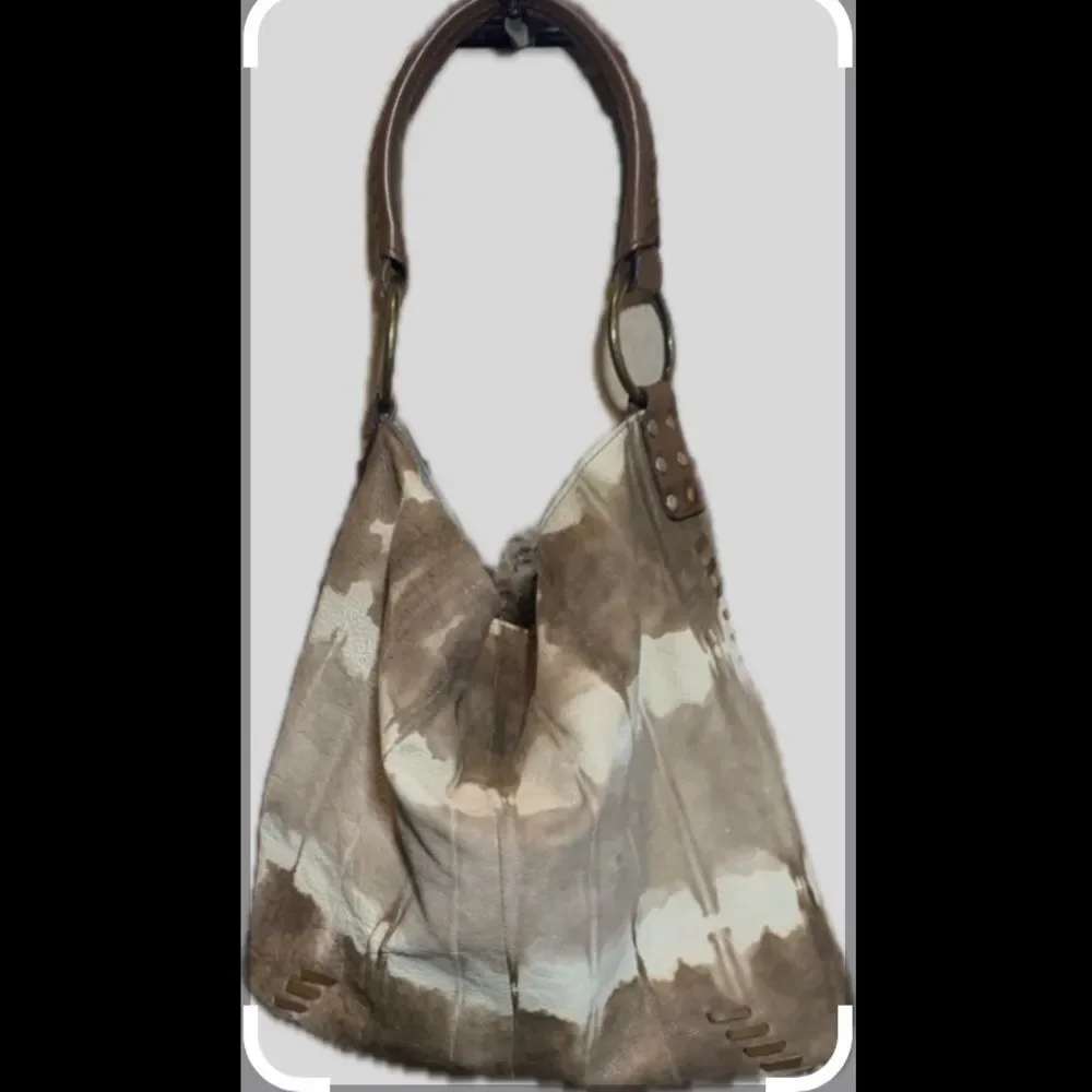 Country Western Rodeo Hobo Tie Dyed Leather Shoulder Bag Purse