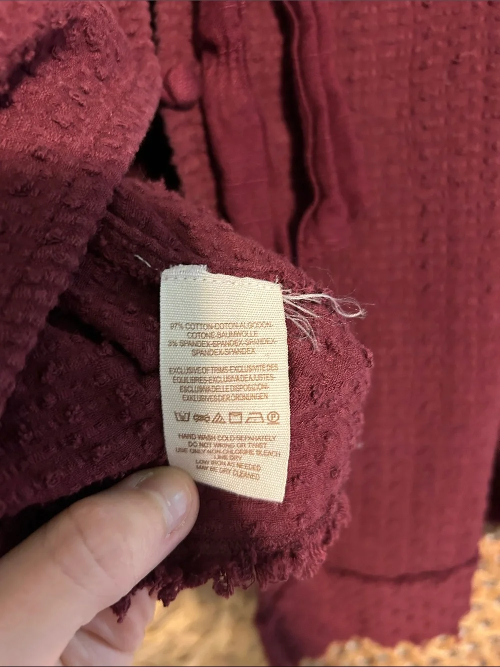 Free People Long Sleeve Textured Top Size Unknown