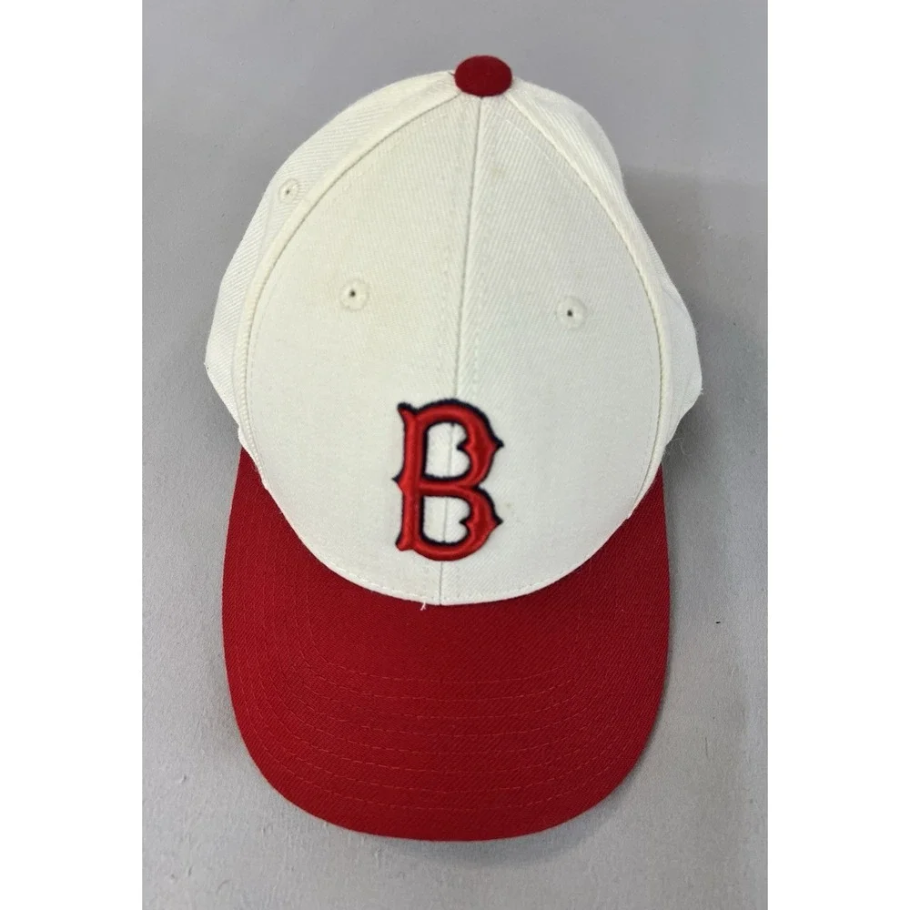 Rare American Needle Cream & Red 1909 Boston Red Sox Fitted Pro Model‎ Hat 7 Y2K