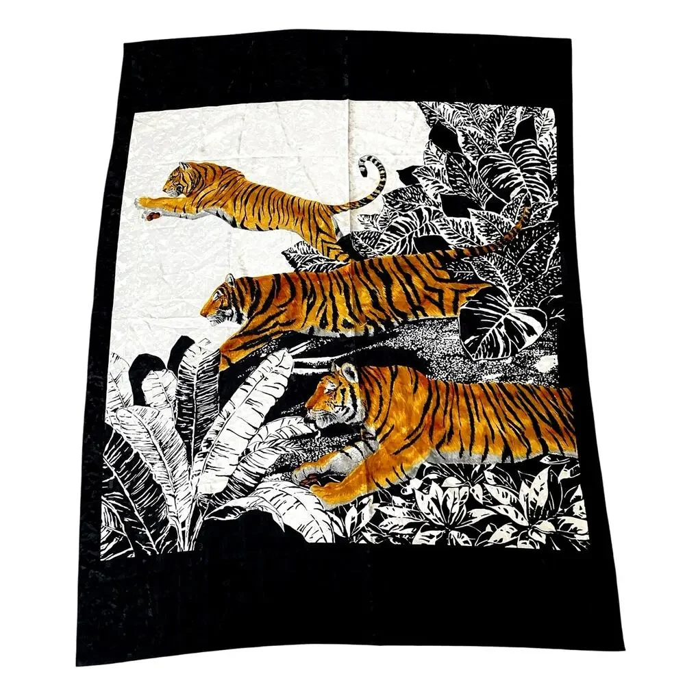 Vintage Tiger Jungle Scarf Massive Wall Tapestry Animal Print Wrap 35x45