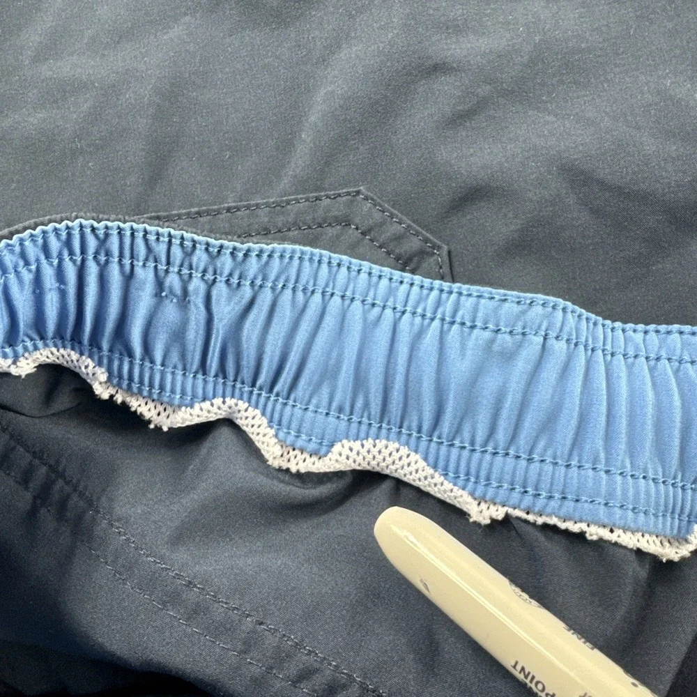 J Crew Flex Swimwear Mens XL Blue Drawstring Trunks Shorts Outdoors Unlined READ