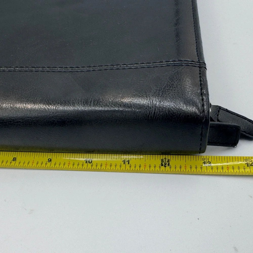 Foray Black Faux Leather Zippered Professional Portfolio Business Padfolio Case