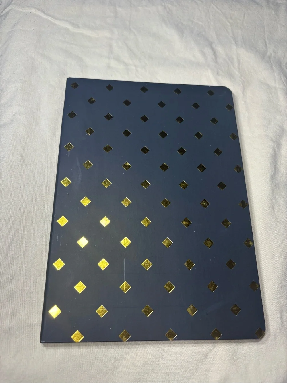 New Black Notebook with Gold Diamond Pattern Diary Journal 72 Pages