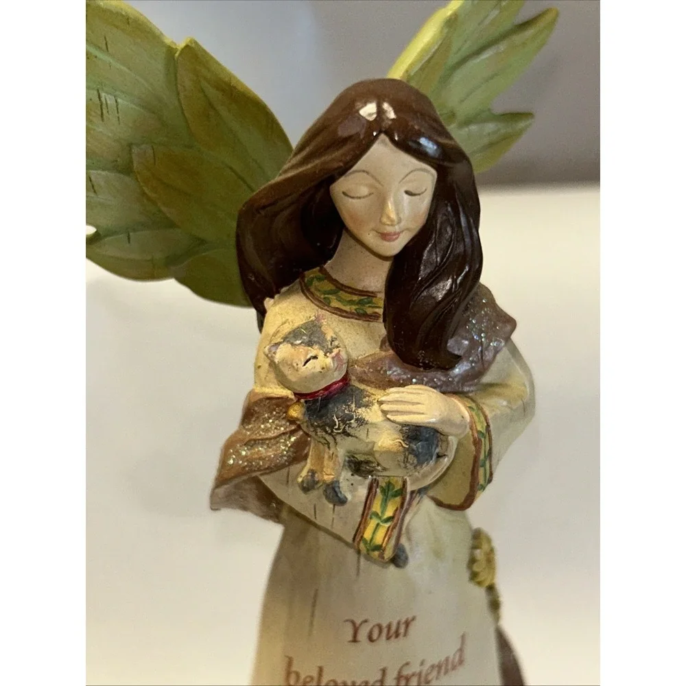 Russ Comforting Embrace Figurine 31430 YOUR BELOVED FRIEND WALKS WITH ANGELS Cat