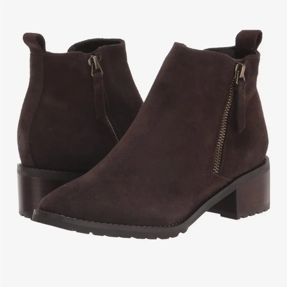 Blondo Samara Waterproof Ankle Boots – Brown Suede – Size 8 – New in Box