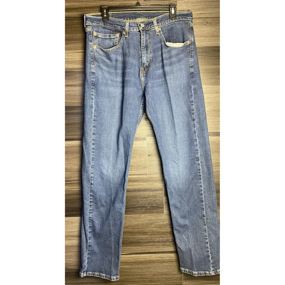 Levis Jeans 34x34 Blue 505 Denim Outdoors Western Cowboy Rodeo Red Tab Mens