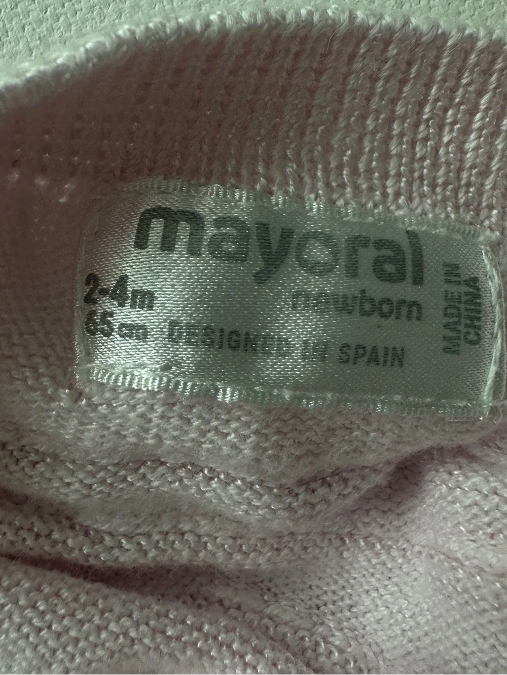 Mayoral girl’s Light Pink Knit Diaper Cover with Ruffle Trim. Size Newborn.