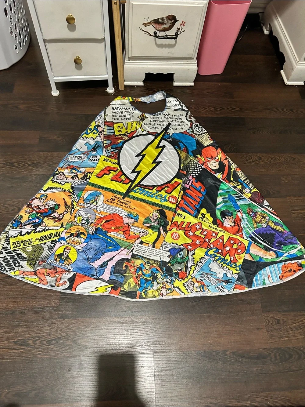 Comic Book Lightning Bolt Cape - Multicolor
