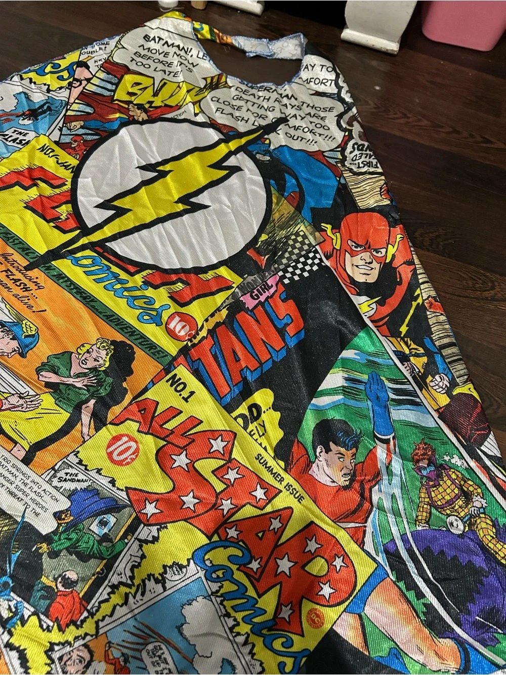 Comic Book Lightning Bolt Cape - Multicolor
