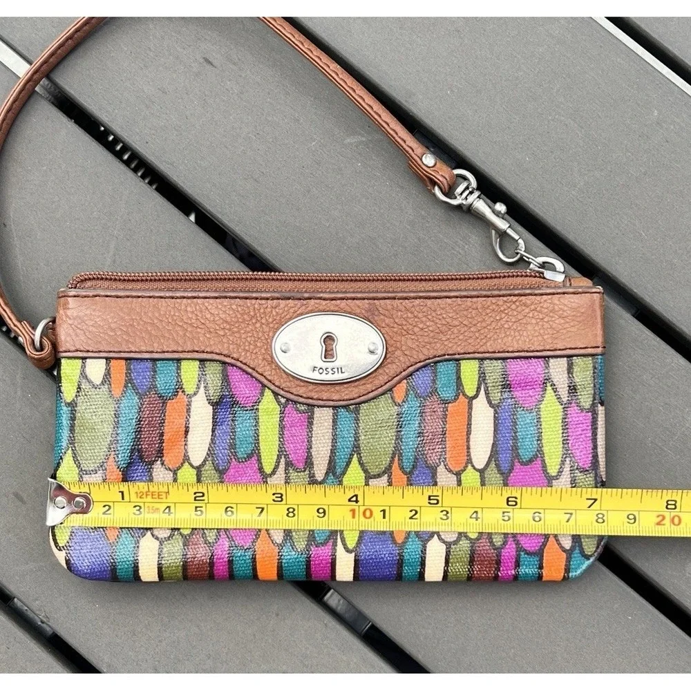 Fossil Wristlet Y2K Boho Retro Festival Colorful Everyday Geometric Wallet