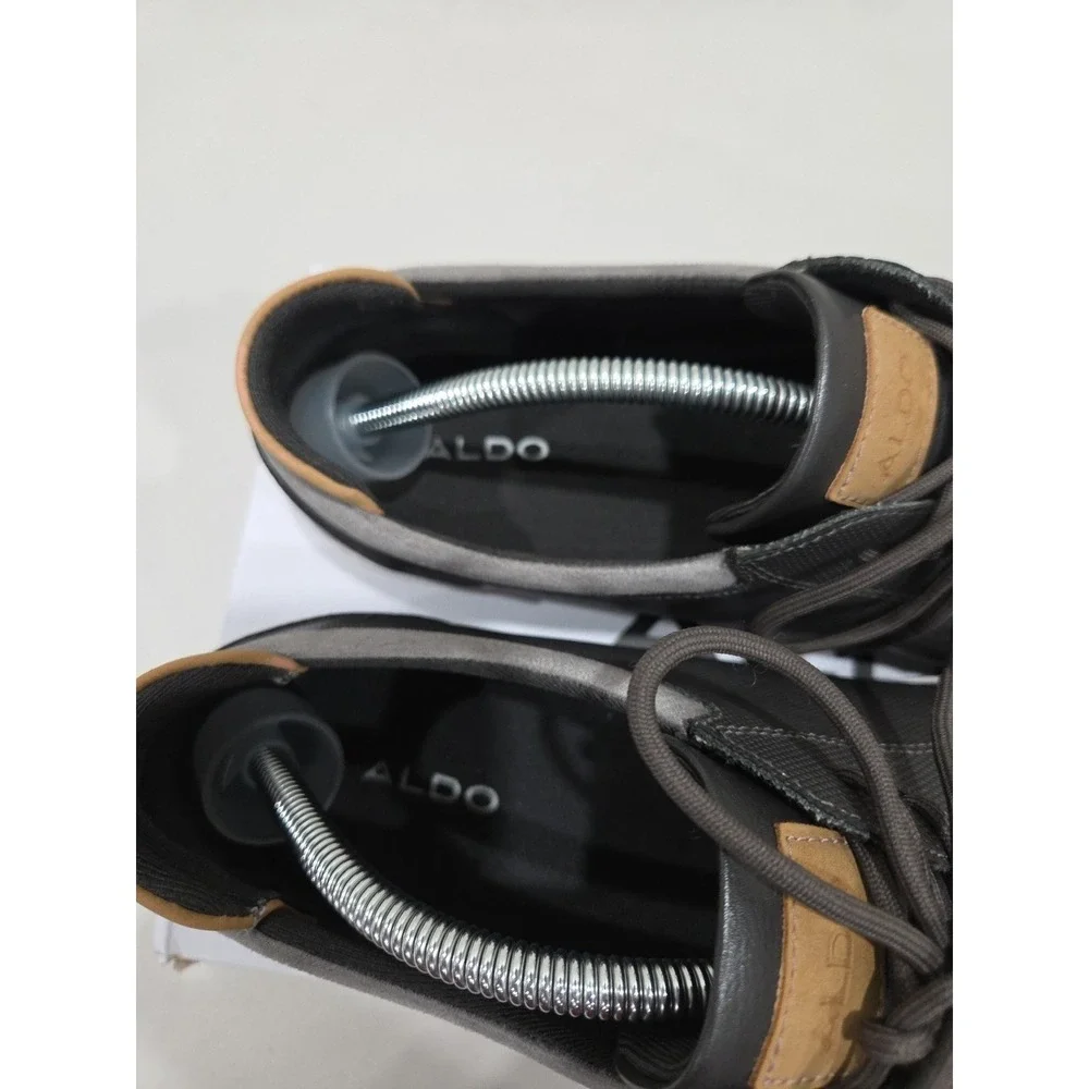 ALDO Sneakers Mens 12 Omono Grey Vegan Leather Low Top Casual Everyday Nubuck