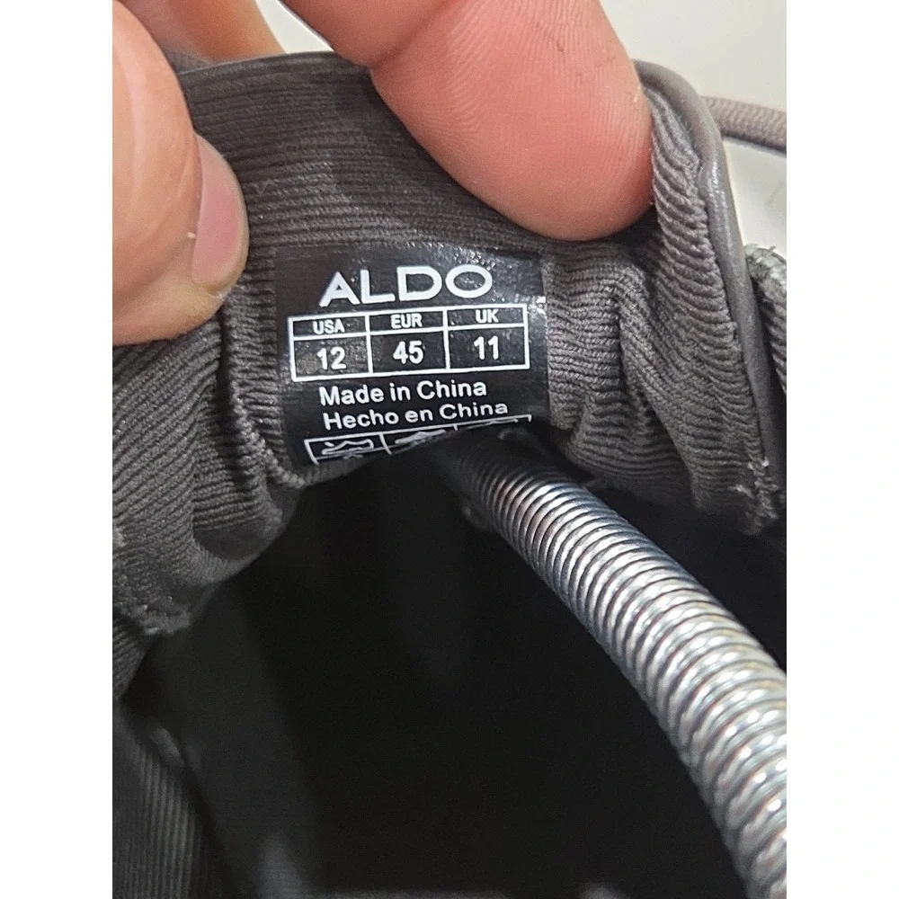 ALDO Sneakers Mens 12 Omono Grey Vegan Leather Low Top Casual Everyday Nubuck