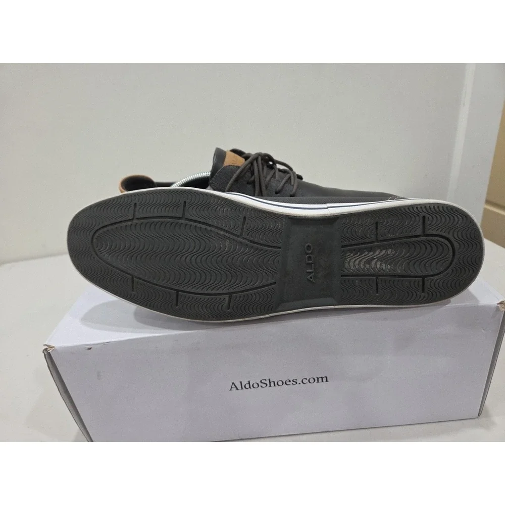 ALDO Sneakers Mens 12 Omono Grey Vegan Leather Low Top Casual Everyday Nubuck