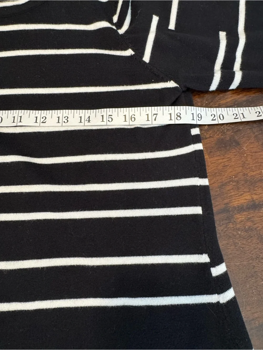 J’ENVIE New York Black Broken Stripe Pima Cotton Long Sleeve Tunic Sweater Sz M