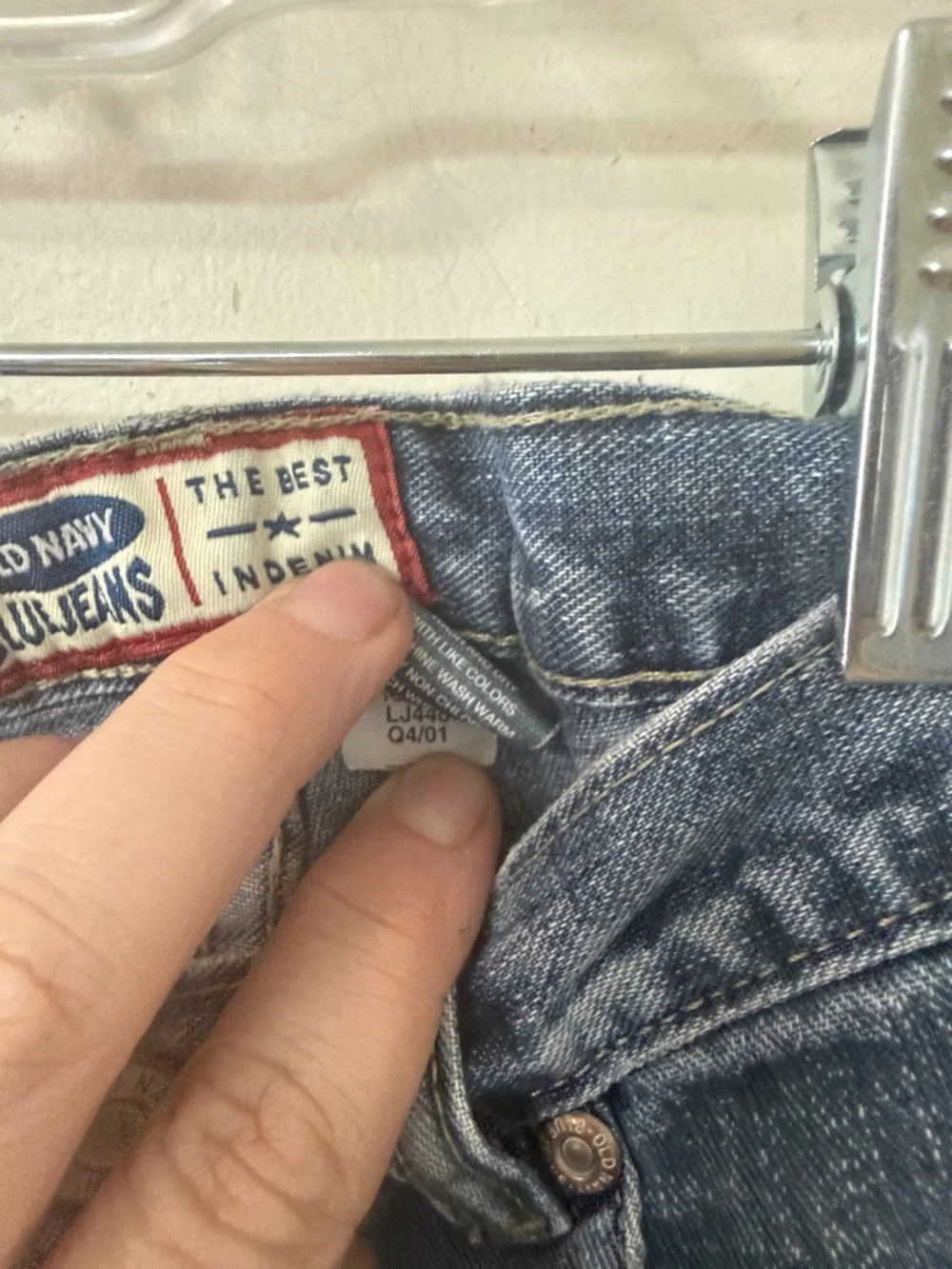 Old Navy Blue Embroidered Flared Jeans 2001